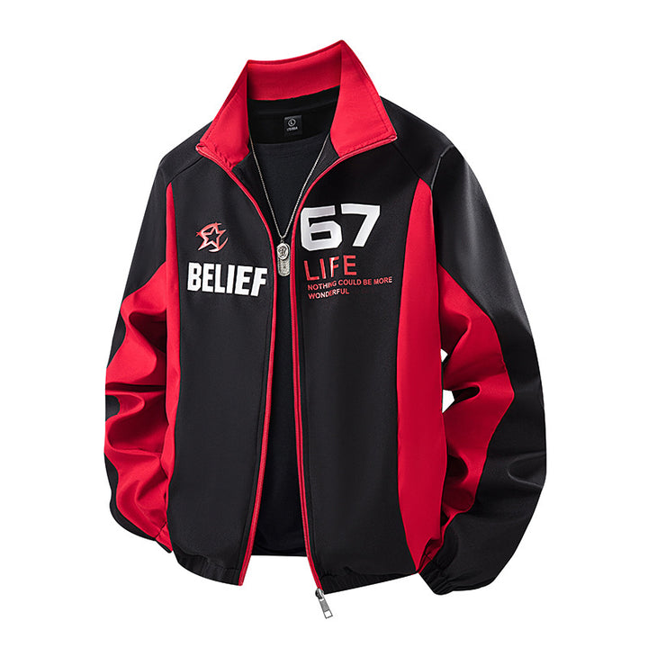 Men's Sporty Transition Jacket with Zipper and Practical Pockets Mune Fashion