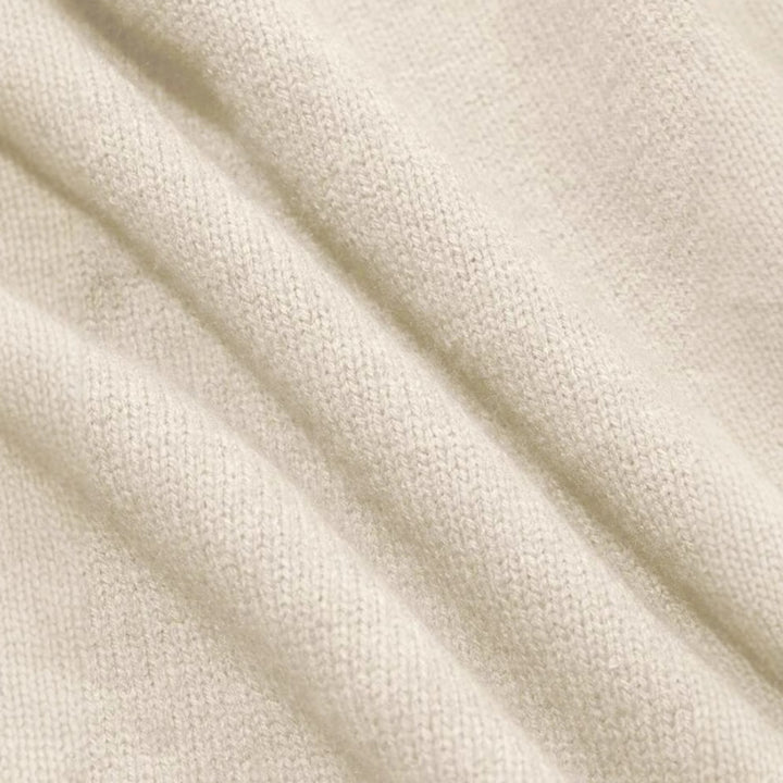 Women's Cashmere-Look Oversized Sweater with Round Neckline and Extended Ribbed Cuffs Mune Fashion