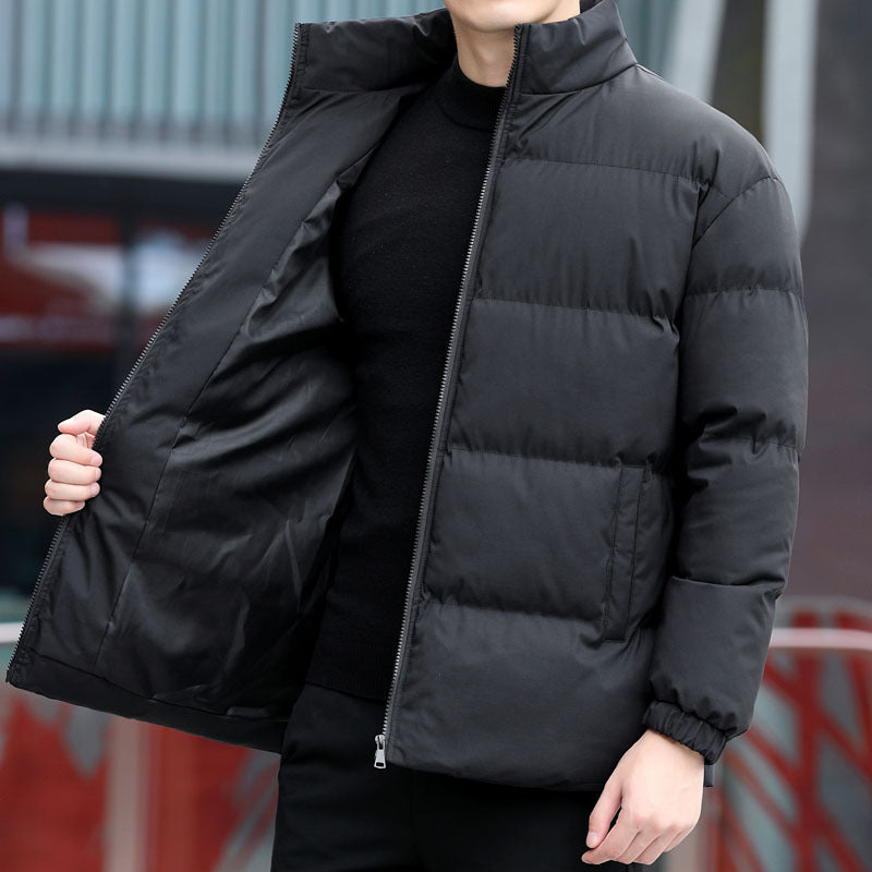 Men's Padded Short Jacket with Stand-up Collar, Thermal Lining & Elastic Cuffs Mune Fashion