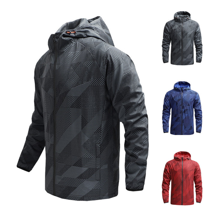 Men's ultralight hooded training jacket with windproof surface and pack function Mune Fashion