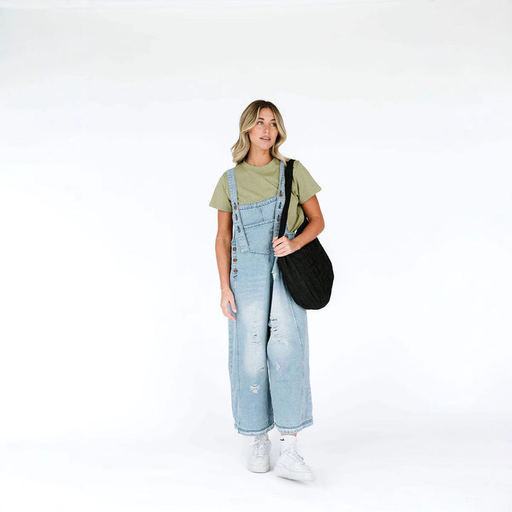 Women's Overalls with Fashionable Destroyed Details and Wide Fit Mune