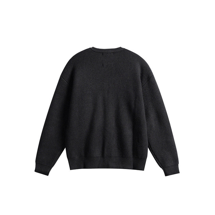 Women's Oversized Ribbed Knit Cardigan with Round Neck and Full Button Placket Mune Fashion