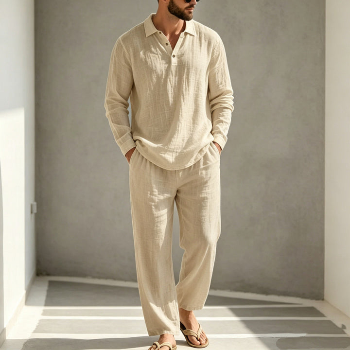 Men's Casual Linen Pajama Mune Fashion