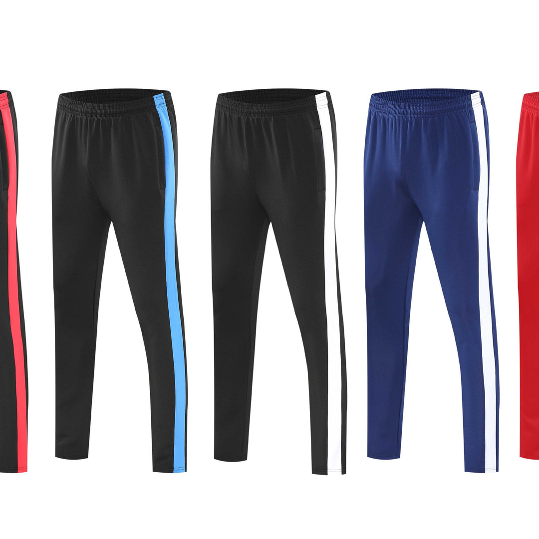 Men's tapered training pants with elastic waistband, side contrast stripe & insert pockets Mune Fashion