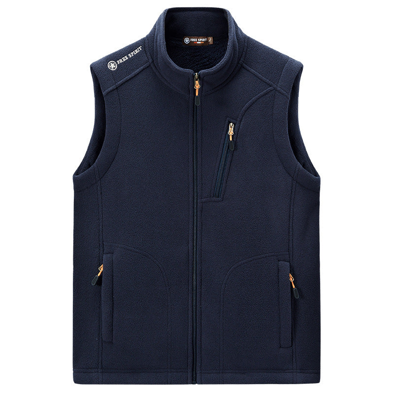 Men's fleece thermal vest with organizer chest pocket and wind-resistant structure Mune Fashion