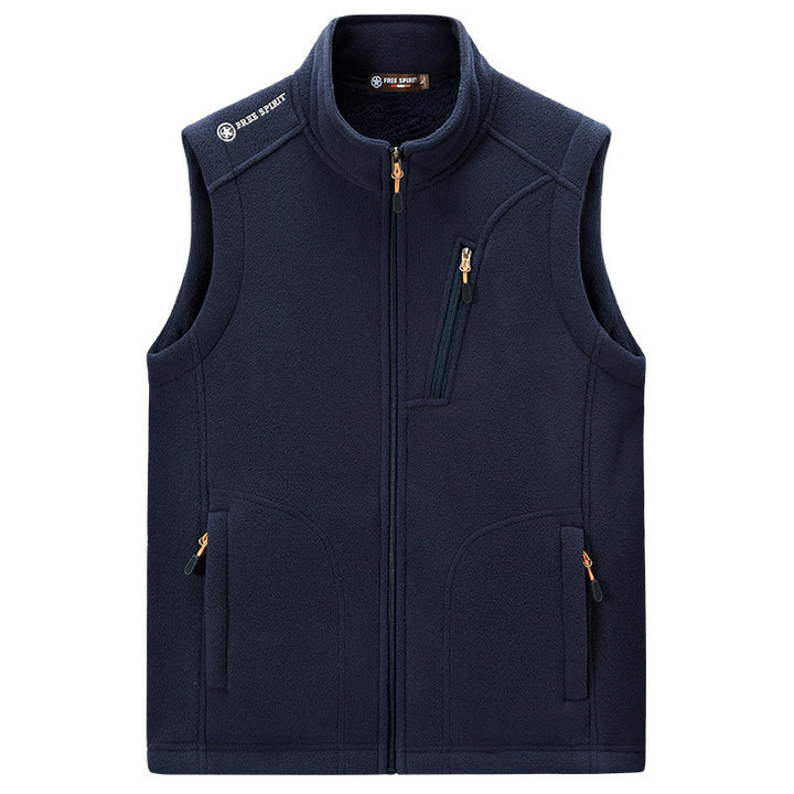 Men's fleece thermal vest with organizer chest pocket and wind-resistant structure Mune Fashion