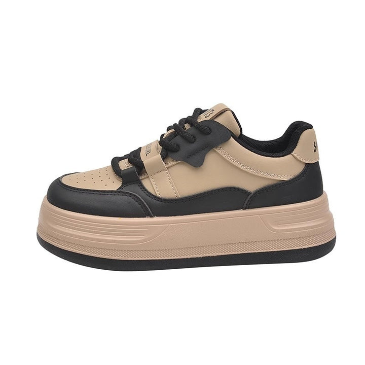 Women's Sporty Platform Sneakers with Elastic Laces and Cushioned Sole Mune Fashion