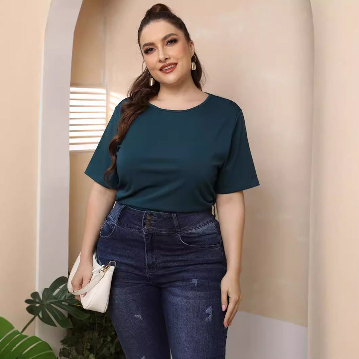 Ladies fashionable basic T-shirt Mune Fashion