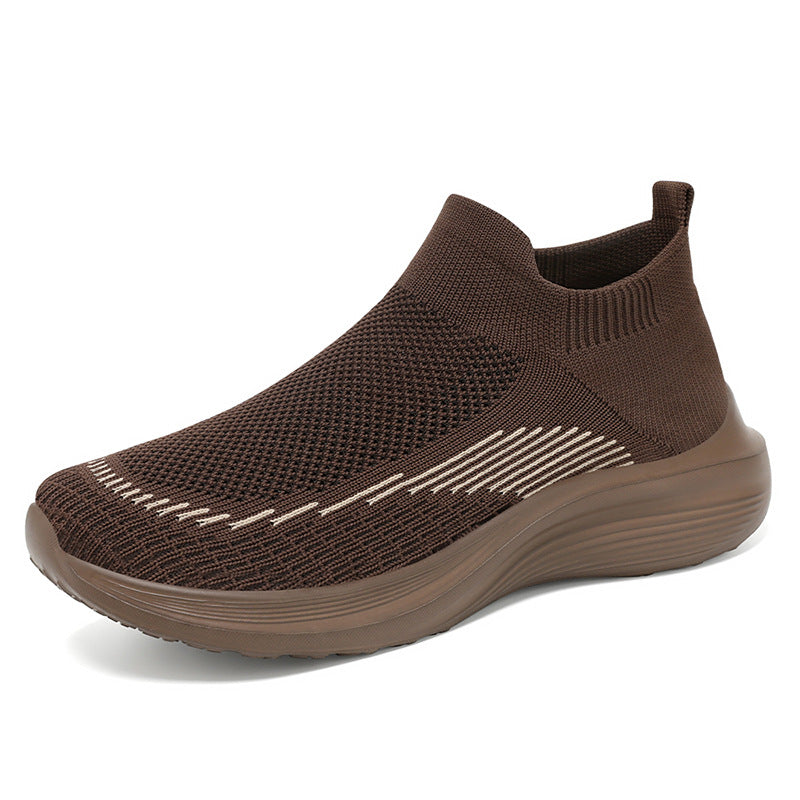 Women's Comfortable and Breathable Slip-On Sneakers with Seamless Knit Surface Mune Fashion