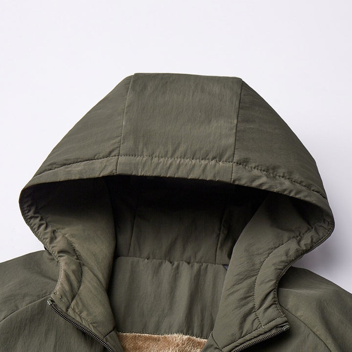 Men's Lightweight Hooded Transition Jacket with Teddy Lining & Wind Resistant Shell Mune Fashion