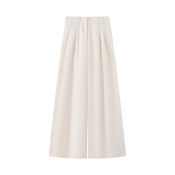 Women Two-piece ensemble consisting of fitted blouse with tie and high-waisted palazzo pants Mune Fashion