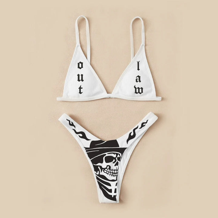 Ladies Bandeau Bikini Set with striking graphic print Mune Fashion