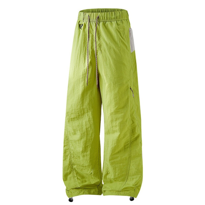 Men's Wide Cargo Casual Pants with Elastic Waistband, Drawstring and Zipper Pockets Mune Fashion