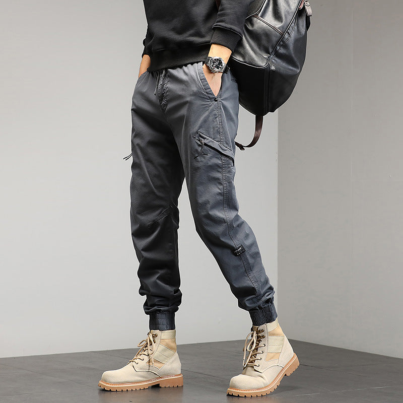 Men's Technical Cargo Jogging Pants with Cuffs and Multifunctional Pockets Mune Fashion
