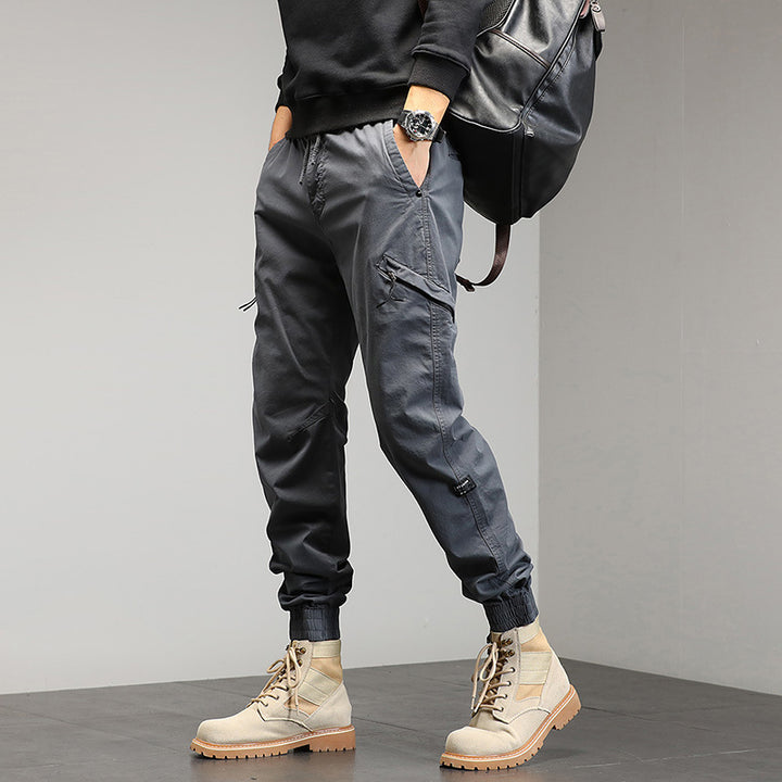 Men's Technical Cargo Jogging Pants with Cuffs and Multifunctional Pockets Mune Fashion