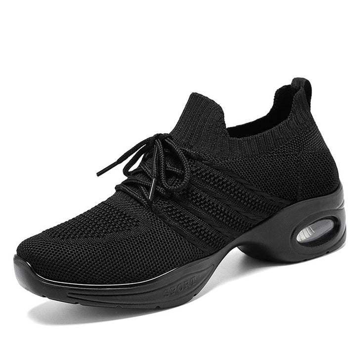 Women's avant-garde knit platform sneakers with cushioned air unit, sock-like entry and ergonomic memory footbed Mune Fashion