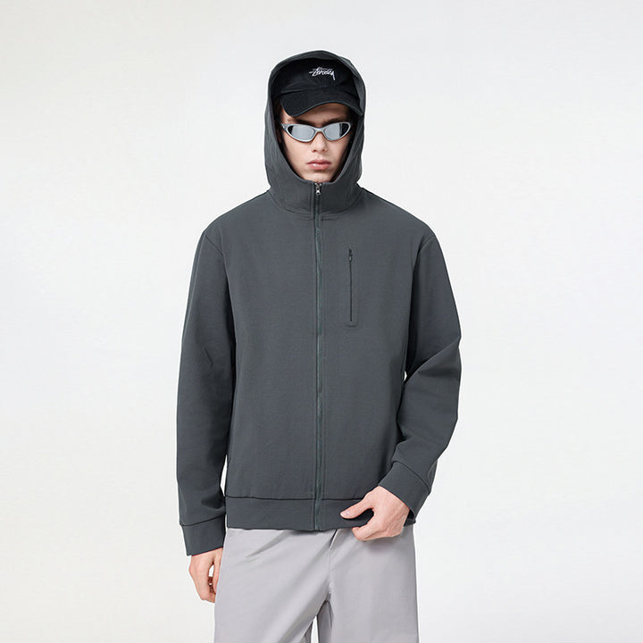 Herren Kapuzen-Softshelljacke mit Reißverschluss‑Brusttasche, geripptem Saum und Relaxed‑Fit Mune Fashion