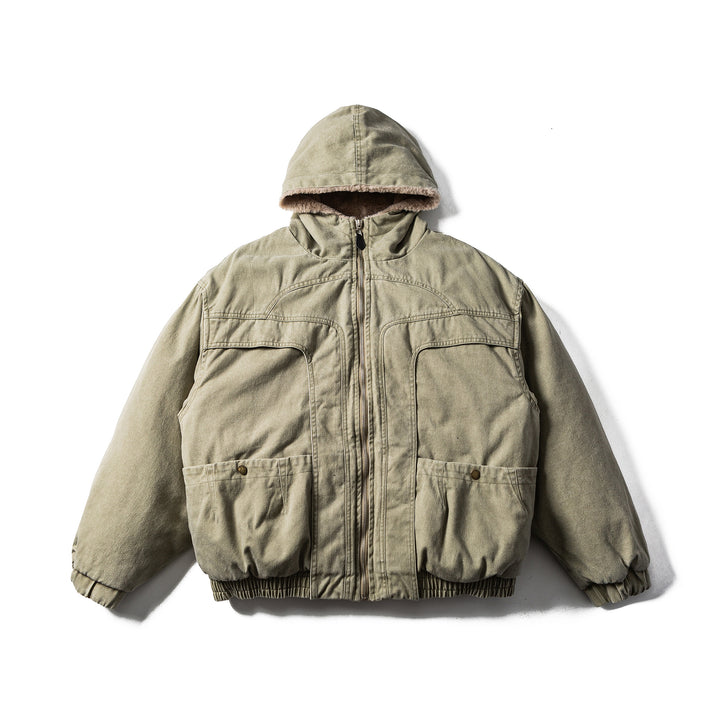 Men's Robust Hooded Field Jacket with Teddy Lining and Utility Pockets Mune Fashion