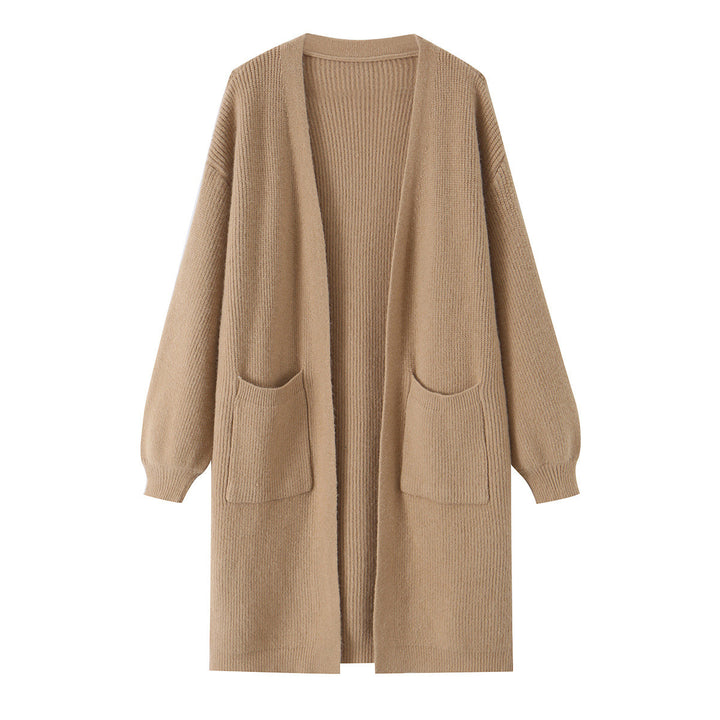 Ladies Longline Knit Cardigan with Patch Pockets Mune Fashion