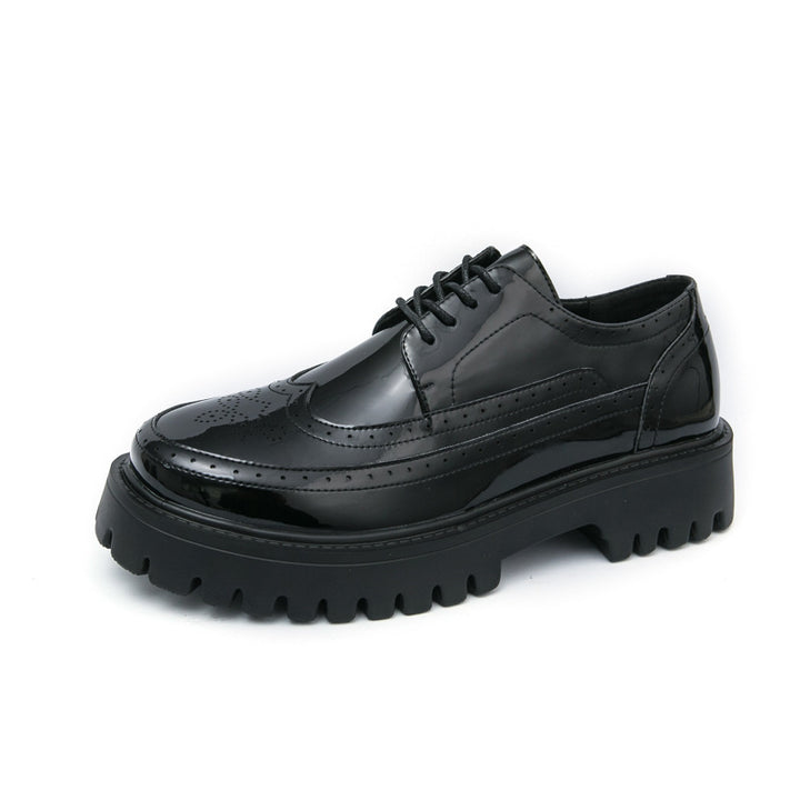 Women’s Platform Brogue Derby with distinctive profile sole and patent leather look Mune Fashion
