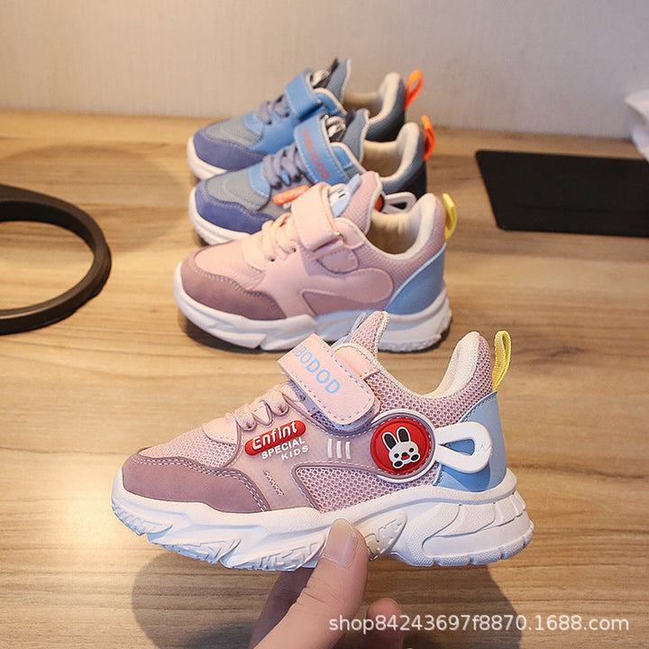 Women's Sporty Children's Sneakers with Adjustable Velcro Closure and Cute Animal Design Mune Fashion