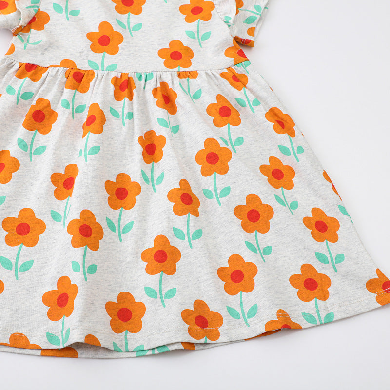 Girls summer dress with floral patterns Mune Fashion