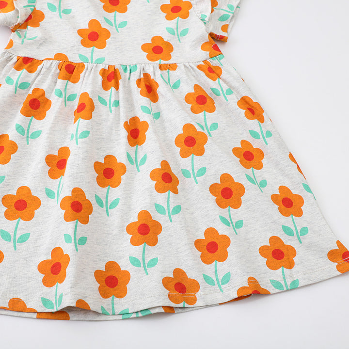 Girls summer dress with floral patterns Mune Fashion