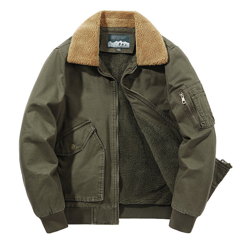Men's pilot jacket with continuous sherpa lining and lambskin collar Mune Fashion