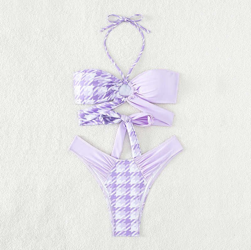 Women's bandeau bikini with modern knot details and structured surface texture Mune Fashion