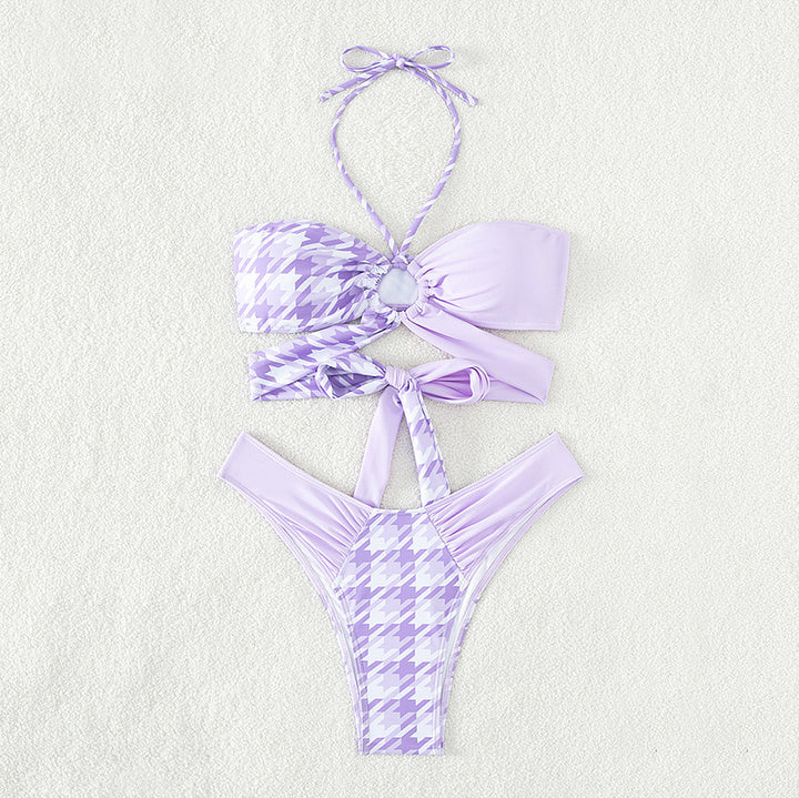 Women's bandeau bikini with modern knot details and structured surface texture Mune Fashion