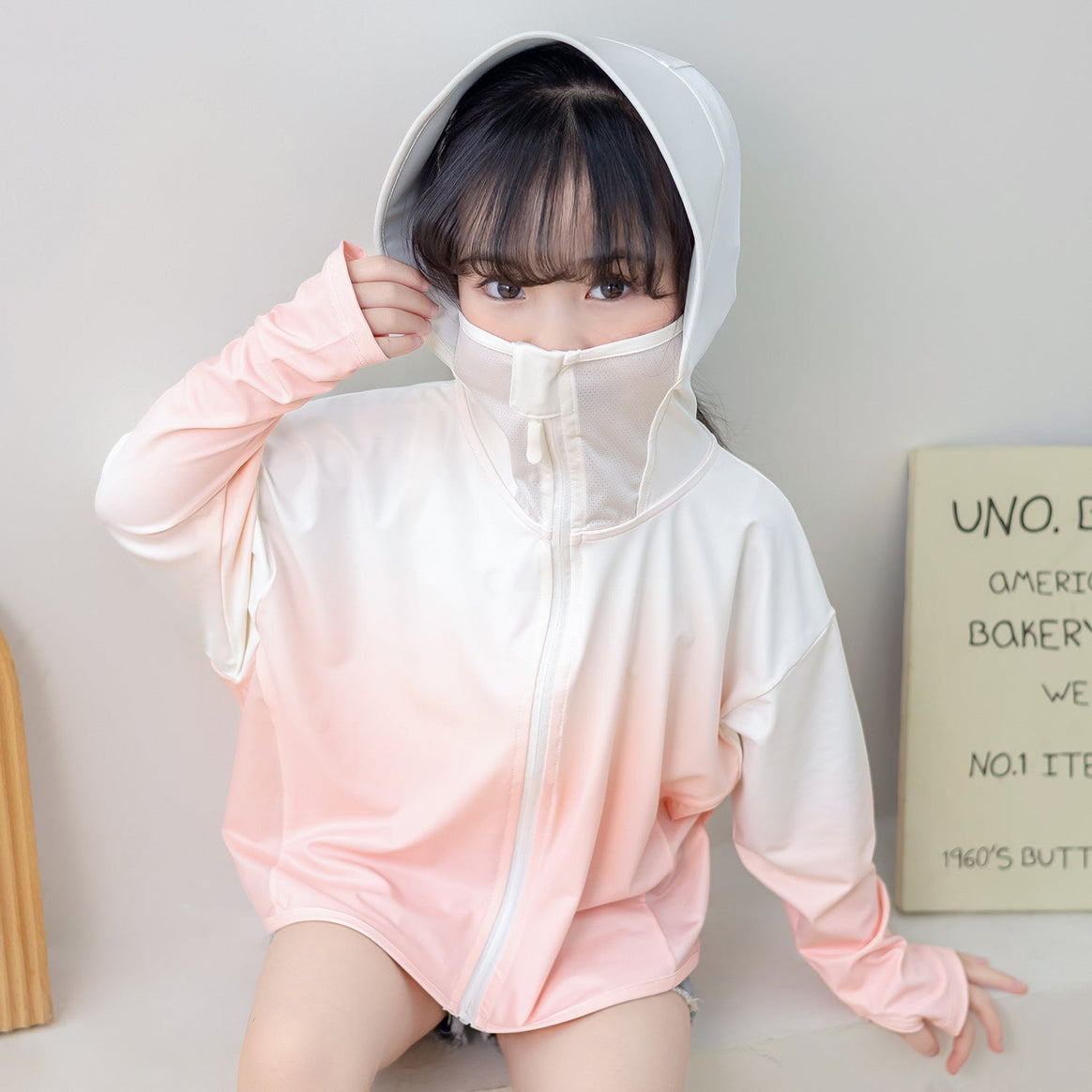Women Lightweight Sports Jacket with Hood and Playful Animal Design Mune Fashion