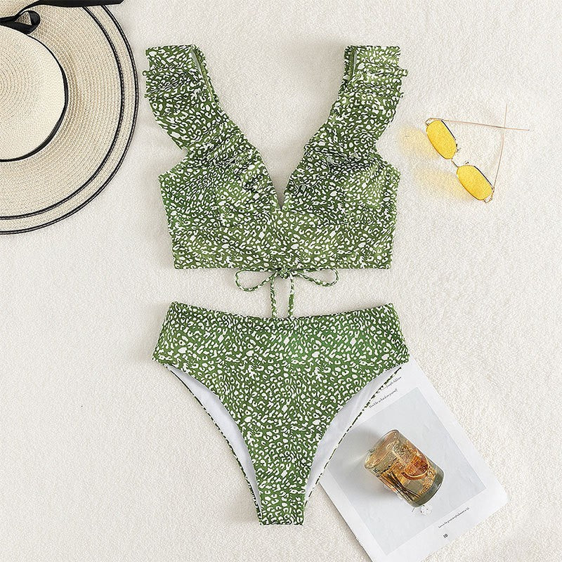 Women high-waisted bikini with voluminous ruffles Mune Fashion