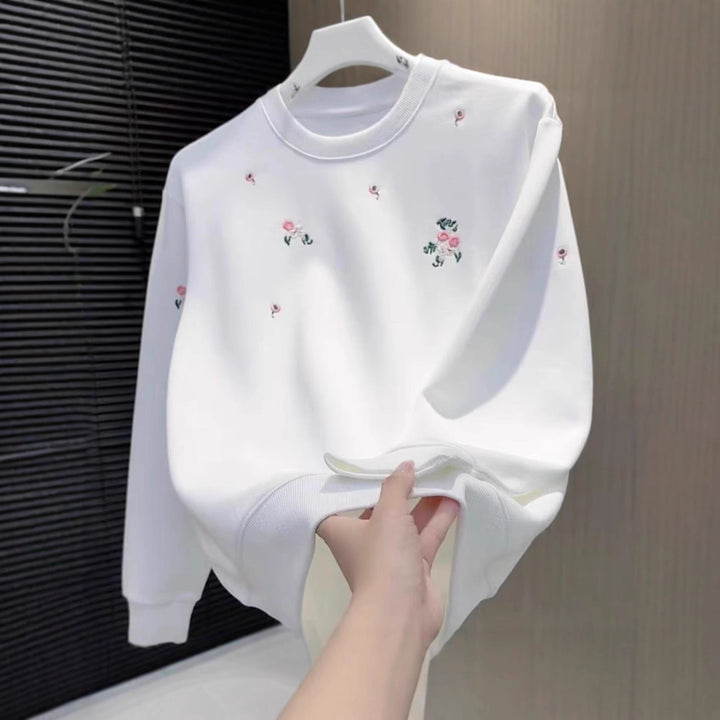 Women Elegant Oversized Sweater with Floral Embroidery Design Mune Fashion
