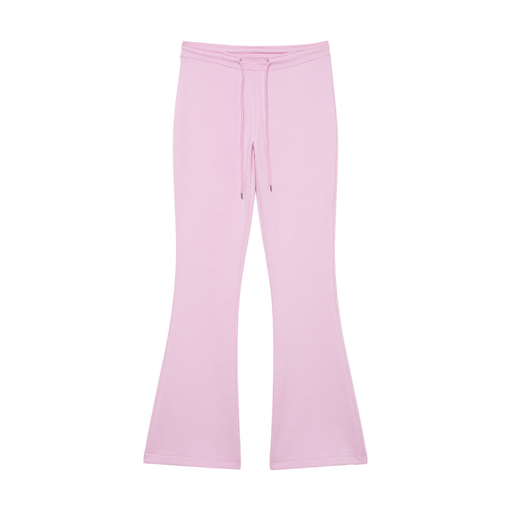 Ladies Highwaist Flared Trousers made of soft Sweat with drawstring Mune Fashion