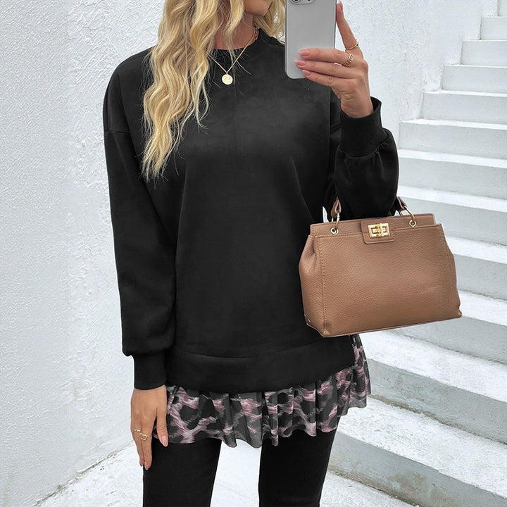 Women Casual Sweatshirt with Ruffle Detail Mune Fashion