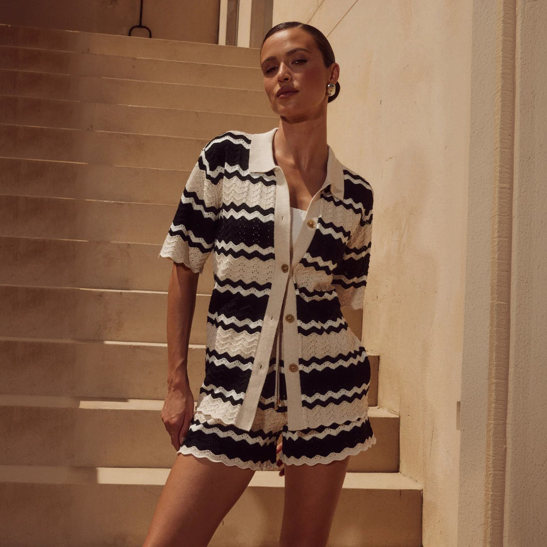 Women's Casual Crochet Shorts Set Mune Fashion
