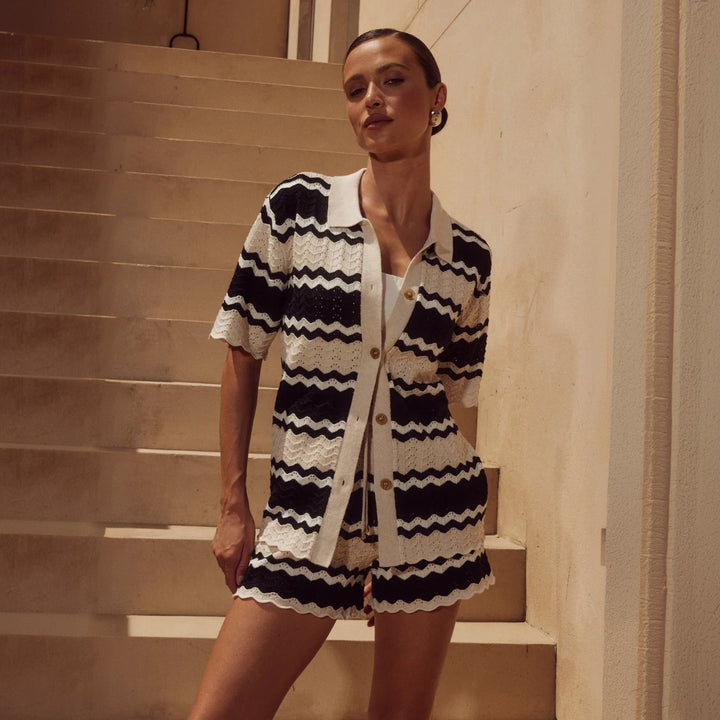 Women's Casual Crochet Shorts Set Mune Fashion