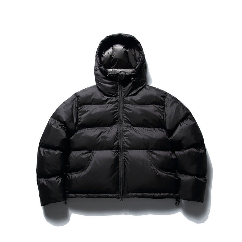Unisex Short Boxy Puffer Jacket with Volume Hood, Water-Repellent Shell and Thermal Down Filling Mune Fashion
