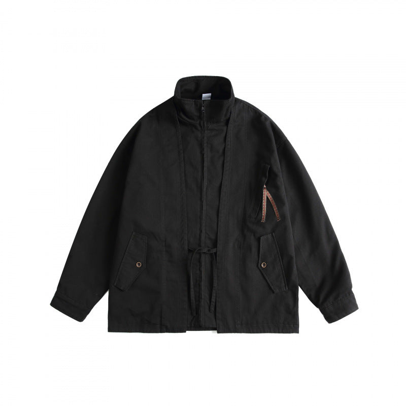 Unisex Boxy Utility Jacket with High Stand Collar, Full Zip and Drawstring Mune Fashion