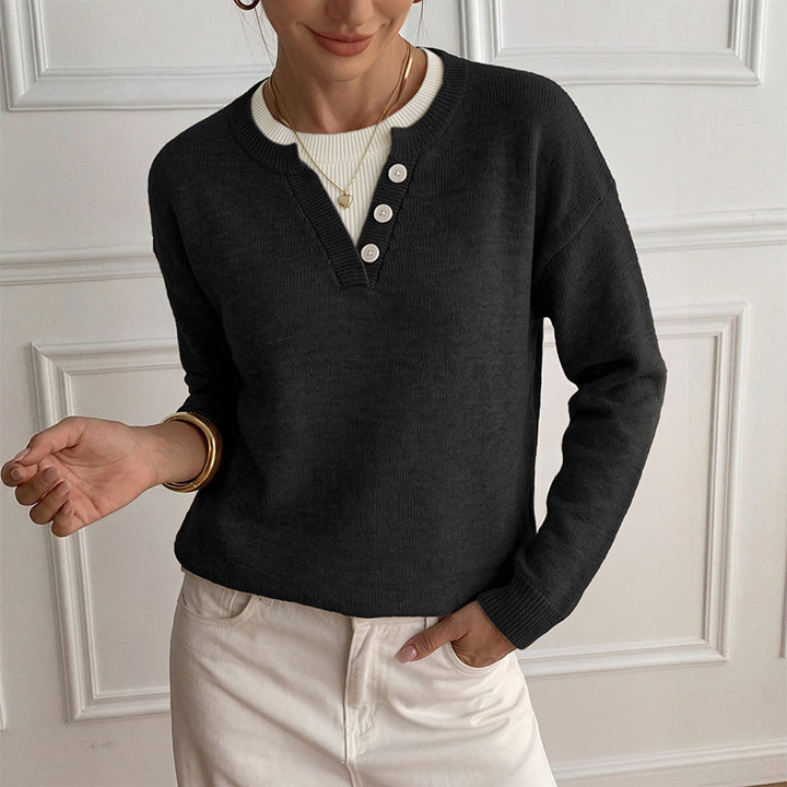 Women's Cozy Sweater with Button Details Mune Fashion