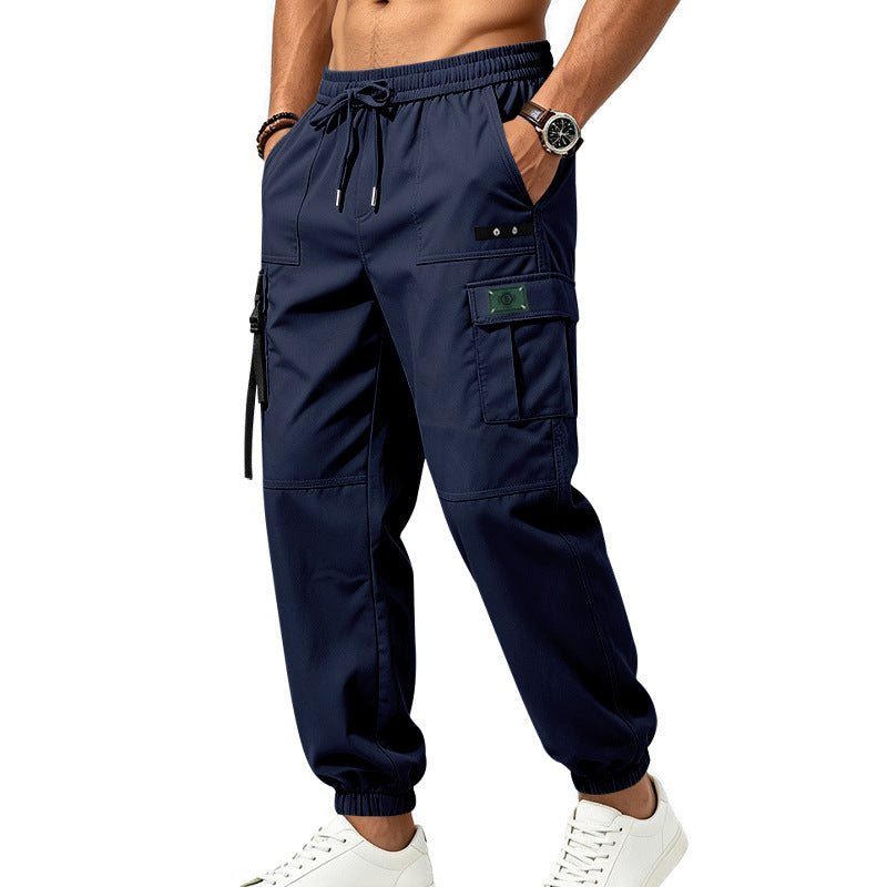 Men's cargo jogging pants with drawstring, elastic cuffs, and multi-pocket design Mune Fashion