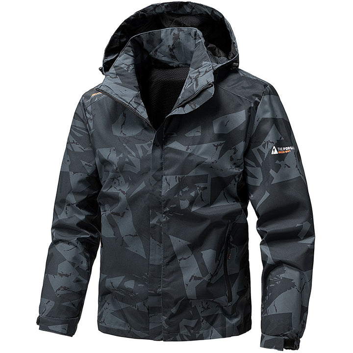 Men's nano wind and waterproof camo rain jacket with welded seams and mesh inner lining Mune Fashion
