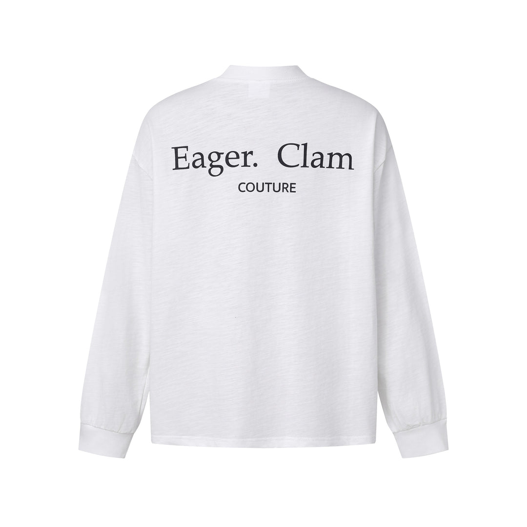 Unisex Oversize-Longsleeve Shirt made of Slub Cotton with a half-high Roll Collar Mune Fashion