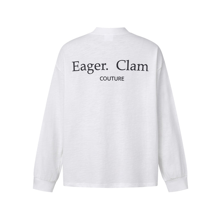 Unisex Oversize-Longsleeve Shirt made of Slub Cotton with a half-high Roll Collar Mune Fashion