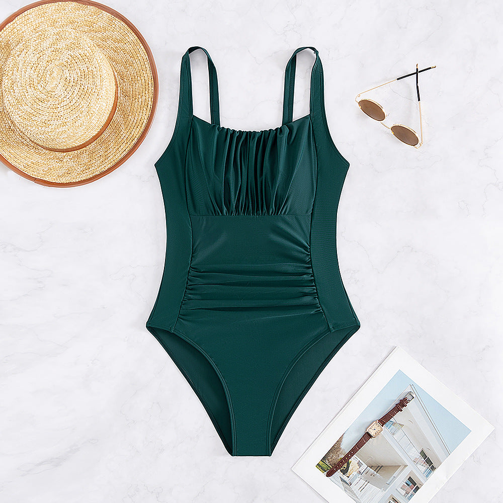 Women’s One-Piece Swimsuit with Fashionable Ruffle Details Mune Fashion