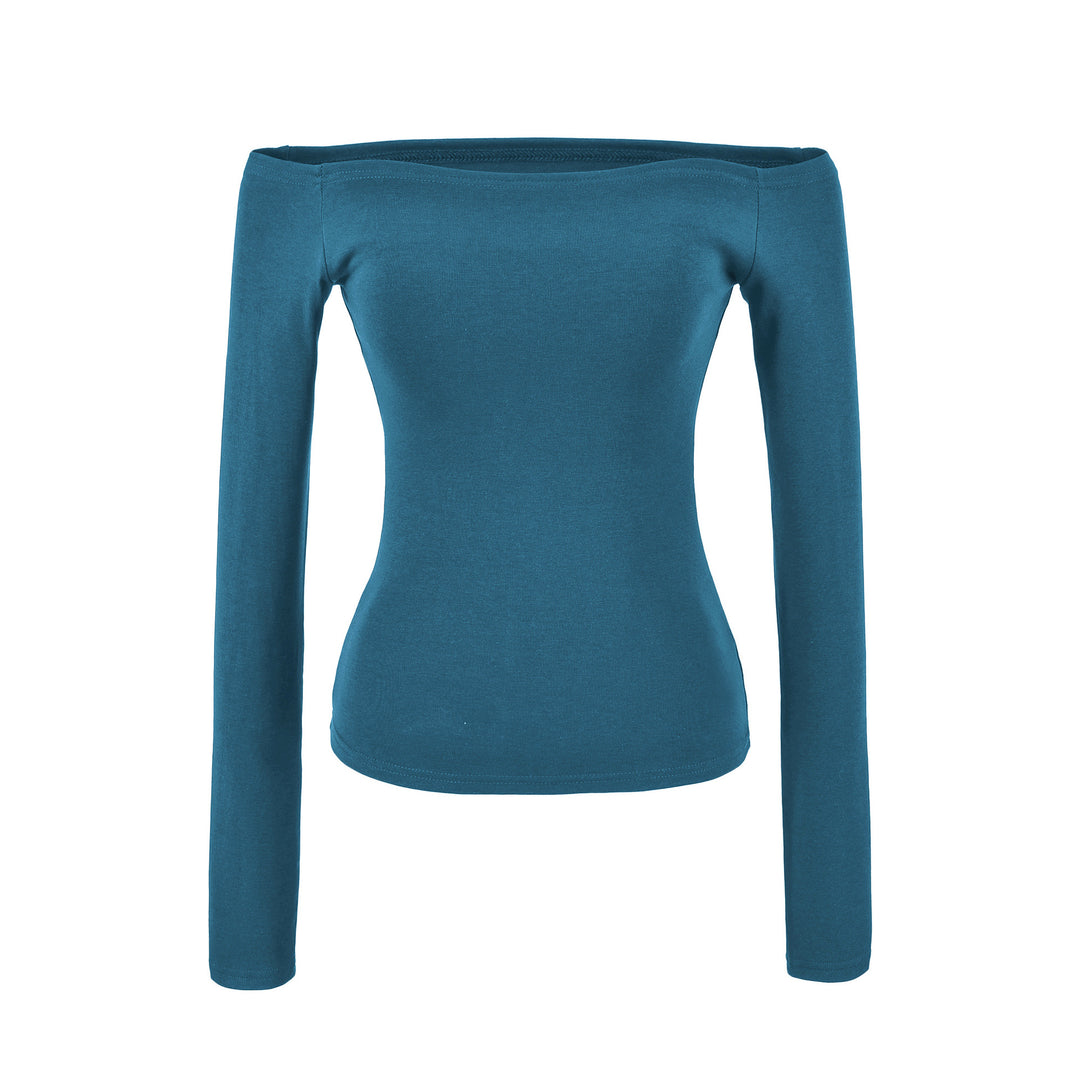 Women Fitted Off-Shoulder Long Sleeve made of Stretch Jersey Mune Fashion
