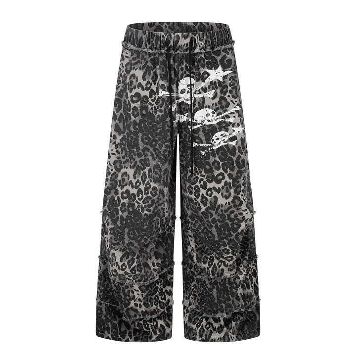 Ladies Wide Cargo Culotte Shorts with Fringed Steps and Skull Print Mune Fashion