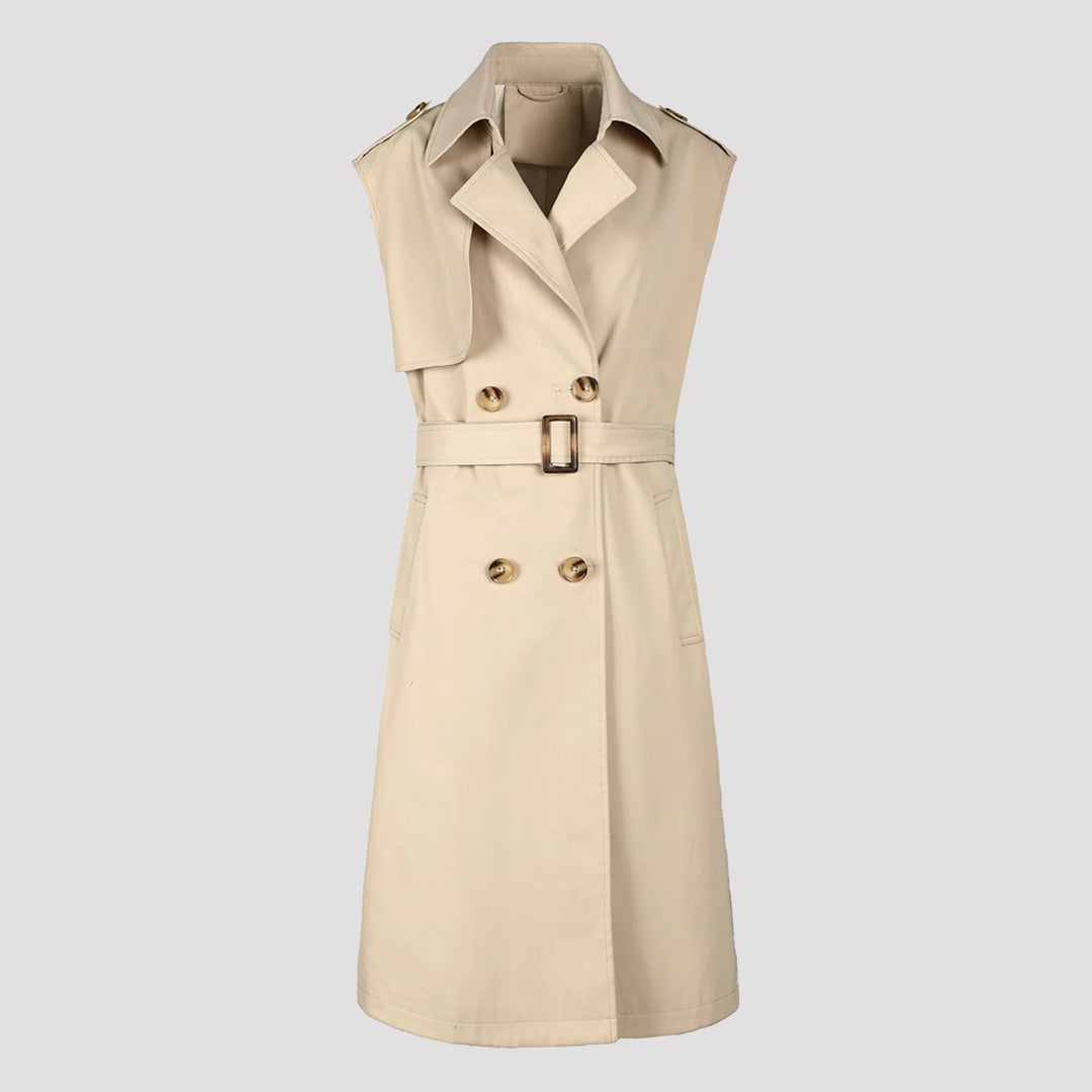 Ladies' Fashionable Sleeveless Trench Coat Mune Fashion