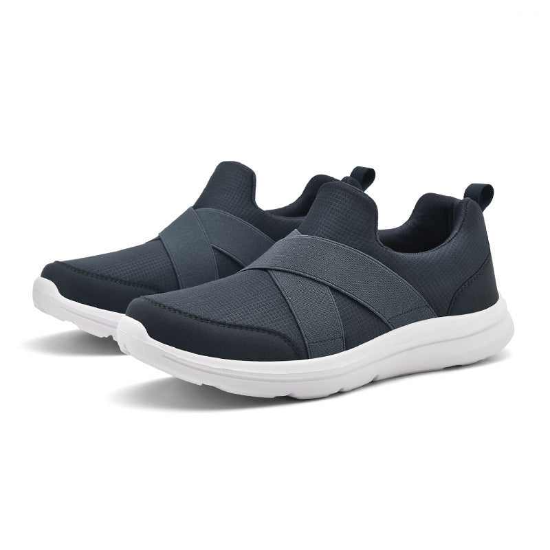 Women nan elastic Slip-On comfort sneaker with breathable knit upper, crossed stretch straps and cushioning EVA sole Mune Fashion