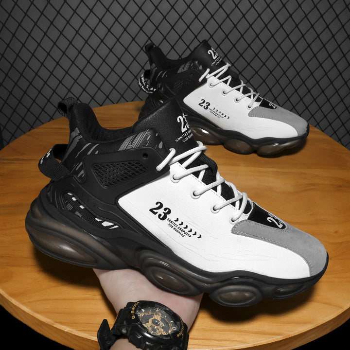 Men's Padded Chunky Sneakers with Visible Air Cushion Midsole and Teddy Lining Mune Fashion